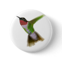Flying Hummingbird Button