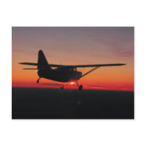 Flying into the sunset postcard