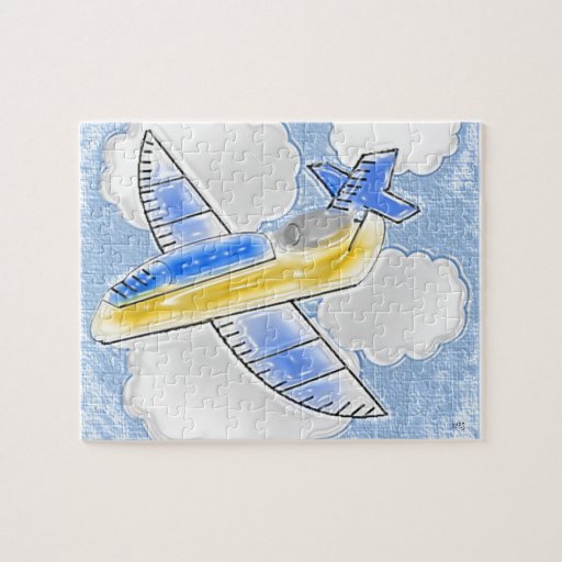 Flying Jet Airplane Jigsaw Puzzle Zazzle