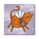 flying kitty refrigerator magnets