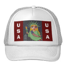 Flying Lady Liberty - cap Trucker Hat