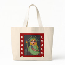 Flying Lady Liberty - classic bag by folkartblonde Flying Lady Liberty - classic bag