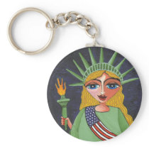 Flying Lady Liberty - keychain