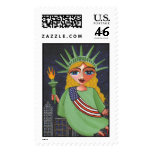 Flying Lady Liberty - stamp