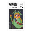 Flying Lady Liberty - stamp
