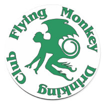 Flying Monkey Drinking Club stickers by orsobear Flying Monkey Drinking Club stickers
