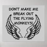 Flying Monkeys Funny Poster Humor