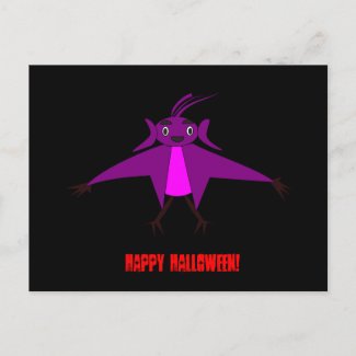 Flying monster Halloween Postcard postcard