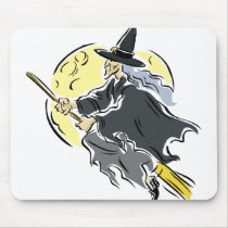Flying Moon Witch mousepads