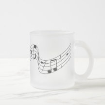 Flying Musical Score Frosted Glass Mug