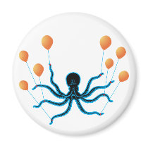 Flying Octopus Fridge Magnet