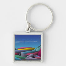 Flying on a Jet plane Key Chains
