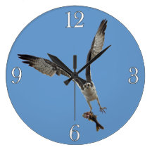 Flying Osprey & Fish 2 Wildlife Photography Clocks