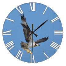 Flying Osprey & Fish Wildlife Photography Wall Clock