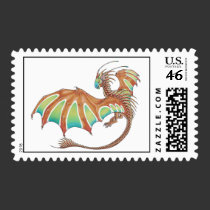 Flying Painted Dragon postage stamps stamps