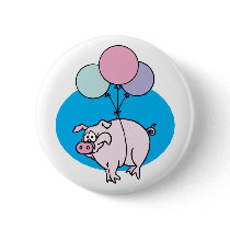 Flying Party Pig buttons