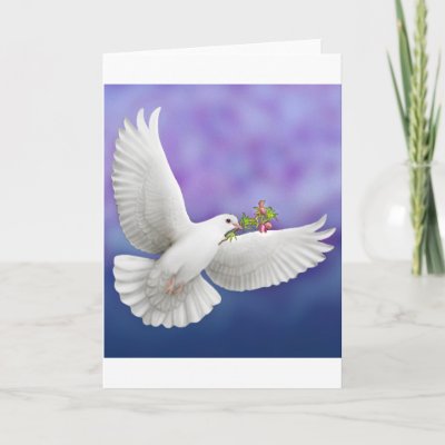 Flying Peace Dove Greeting Card by twopurringcats