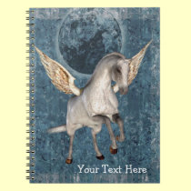 Flying Pegasus Moon Fantasy Horse Notebook notebooks