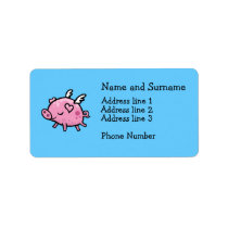 Flying pig address label labels