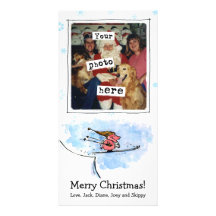 Flying Pig - Cool Ski Jumping Pig Athlete Picture Card