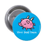 Flying pig customisable button badge