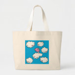 Flying pig dances on clouds bags
