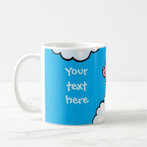 Flying pig dances on clouds customisable mug mugs