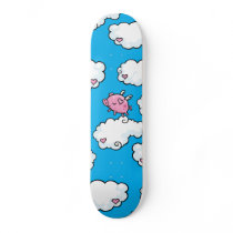 Flying pig dances on clouds skateboard decks