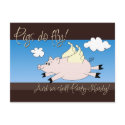 Flying Pig Party Invitations postcards