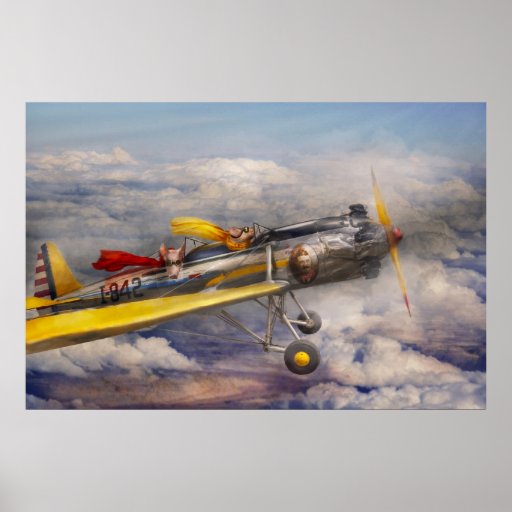 Flying Pig - Plane -The joy ride Poster