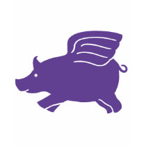 Flying Pig  -  Purple T-shirt