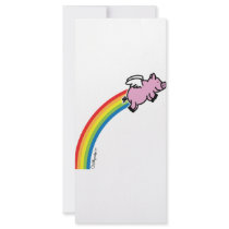 Flying Pig Rainbow Rack Card