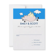 Flying Pig RSVP card Custom Announcements