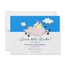 Flying Pig Save the Date invitations by paisleyinparis Flying Pig Save the Date invitations