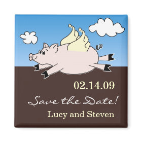 Flying Pig Save the Date Magnet Flying Pig Save the Date Magnet