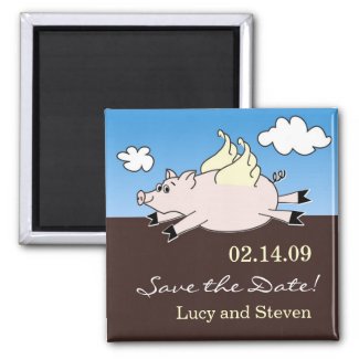 Flying Pig Save the Date Magnet magnet