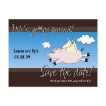 Flying Pig Save the Date postcards