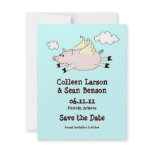 Flying Pig Save the Date, Solid Back Invitation