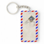 flying pig stamp keychain key chains