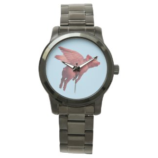 flying pig wrist watch