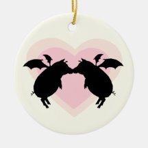 Flying piggies christmas ornament
