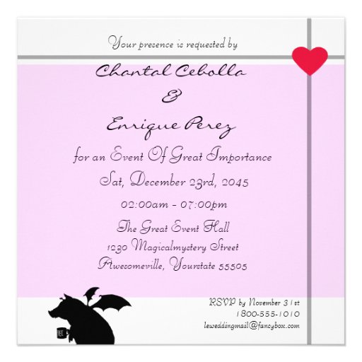 Flying piggies invitations