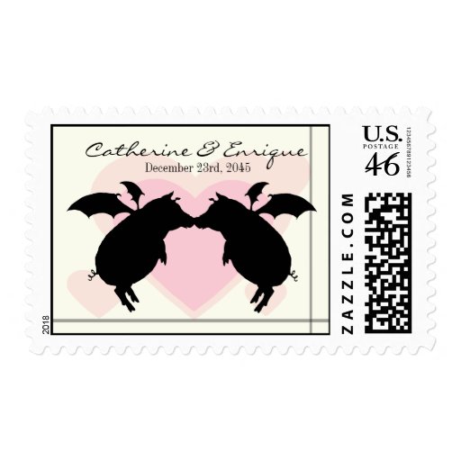 Flying piggies stamp