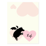 Flying piggies table card postcards
