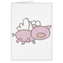 Flying Piggy Greeting Card