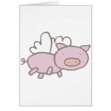 Flying Piggy Greeting Card