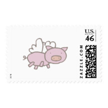 Flying Piggy Postage Stamp