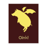 Flying piggy post card