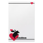 Flying piggy with coffee personalized stationery