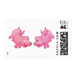 Flying pigs in love! postage stamp
